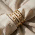 Gold-Coloured Bracelet Set with Various Link Styles