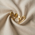 Franziska – Gold-Coloured Stud Earrings with Curved Heart Motif