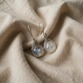 Silver moonstone drop earrings with sterling silver hooks