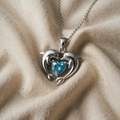 Double Silver Necklace with Loving Dolphins