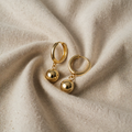 Hoop Earrings with Double Hoop and Pendant Ball