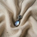 Shiny Lotus Flower Silver Necklace