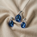 Set with blue drops and crystal embellishment