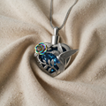 Hummingbird Heart Urn Necklace with Silver-Toned Branches Detail
