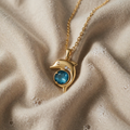 Gold Necklace with dolphin and crystal