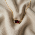 Gold Necklace with oval ruby