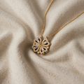 Gold Necklace with heart locket and zircon stone