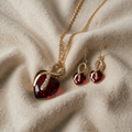 Gold heart Jewellery set