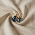 Retro Blue Crystal Teardrop Shape