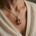 Pink Imperial Oval Sapphire Pendant | Gold