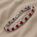 White Gold Tennis Bracelet "Vine" with Ruby