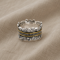 Creative Layered Flower Textured Ring