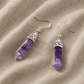 Drop Earrings with Amethyst Crystal