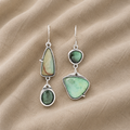 Geometric Asymmetric Punk Texture Earrings