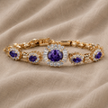Gold-Tone Bracelet with Amethyst Charm