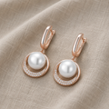 Iconic Rose Gold-Tone Pearl Drop Earrings