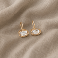 Luxurious Gold-Tone Resin Hoop Earrings