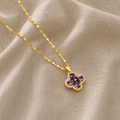 Majestic Necklace with Amethyst Clover