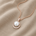 Luxurious Pearl Pendant with Halo