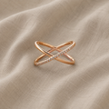Shiny Gold-Tone Ring with Zirconia