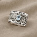 Retro Wide Zirconia Ring