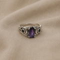 Ring with Crescent Moon Accent
