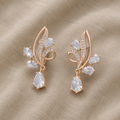 Sparkling Zircon Flower Drop Earrings