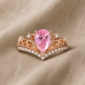 Shiny Ring with Pear-Shaped Stone