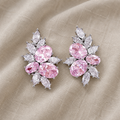 Shimmering Pink Flower Earrings