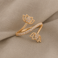 Timeless Lotus Ring with Zirconia