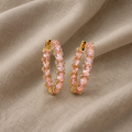Timeless Hoops with Pink Stones