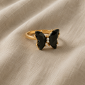 Exquisite Ring with Black Butterfly