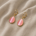 Exquisite Drop Earrings with Cat's Eye Stone