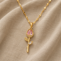 Graceful Necklace with Flower Pendant